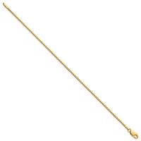 14K 1.5mm Yellow Gold Box Bracelet with Lobster Clasp, 7" view 2