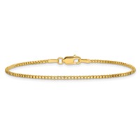 14K 1.5mm Yellow Gold Box Bracelet with Lobster Clasp, 7" view 4