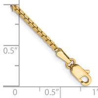 14K 1.5mm Yellow Gold Box Bracelet with Lobster Clasp, 7" view 3