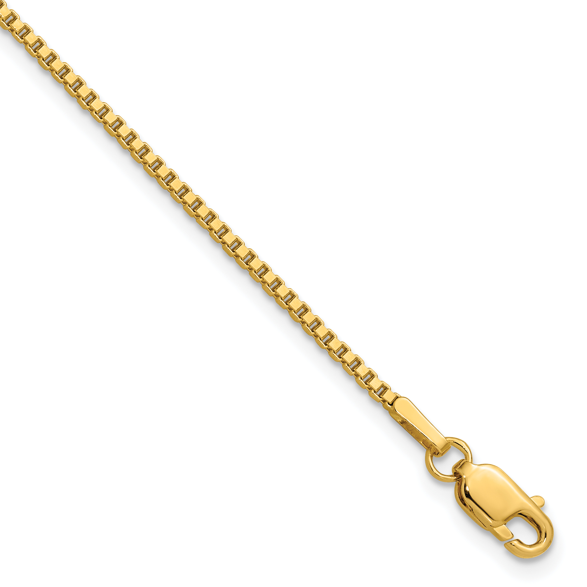 14K 7 inch 1.5mm Box with Lobster Clasp Bracelet (BOX150-7)