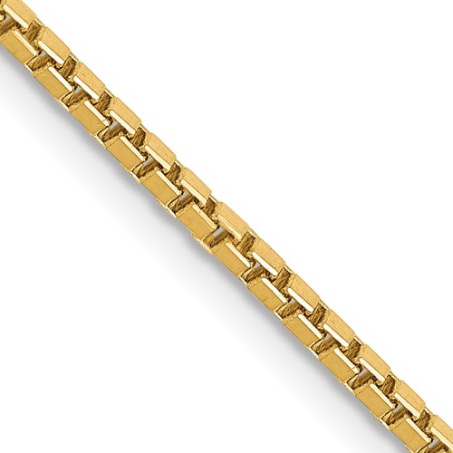 14K 1.5mm Yellow Gold Box Chain with Lobster Clasp, 16"
