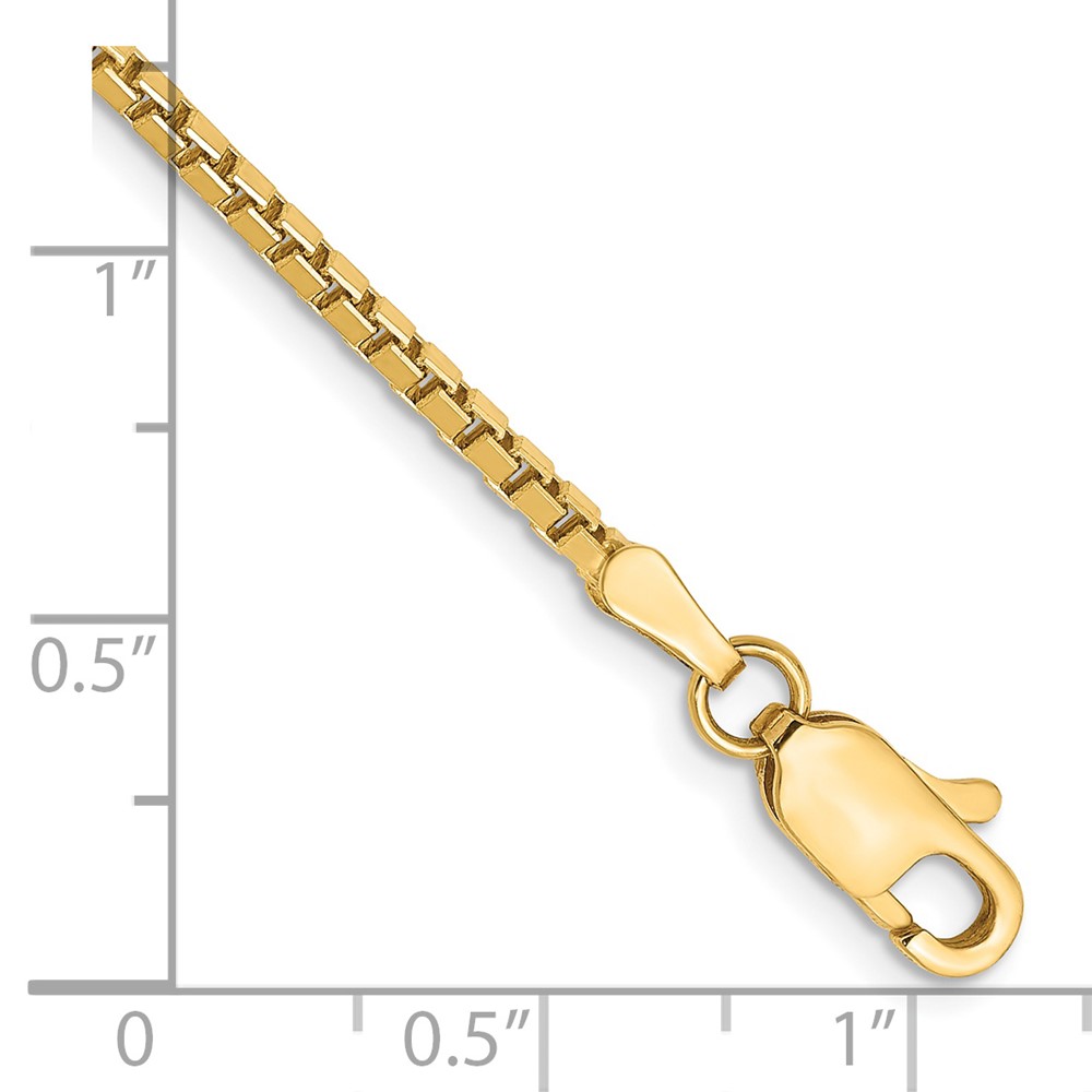 14K 7 inch 1.9mm Box with Lobster Clasp Bracelet (BOX200-7)
