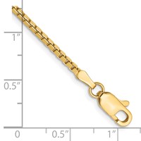 14K 1.9mm Yellow Gold Box Bracelet with Lobster Clasp - 7in view 2