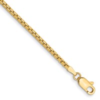 14K 1.9mm Yellow Gold Box Bracelet with Lobster Clasp - 7in view 1