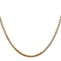 14K 2.5mm Yellow Gold Box Chain with Lobster Clasp - 18in view 2