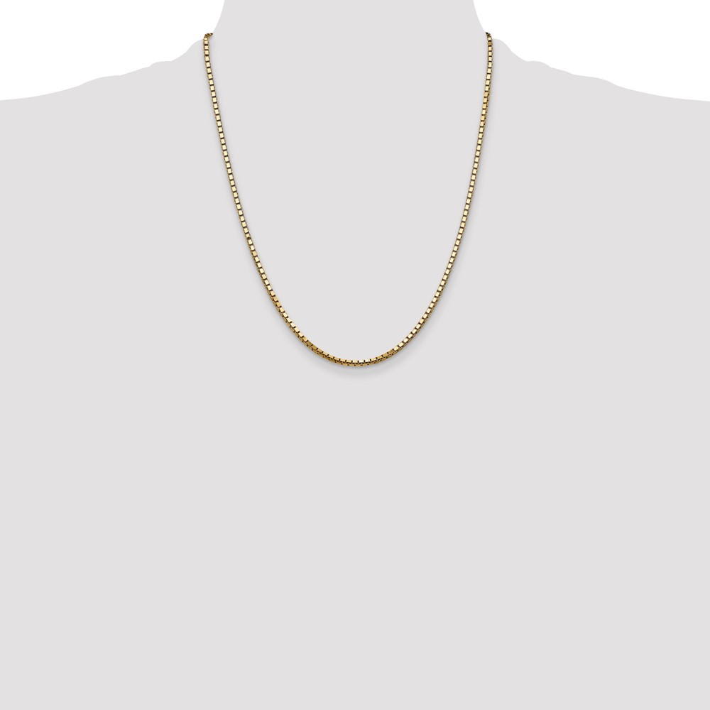 14K 22 inch 2.5mm Box with Lobster Clasp Chain (BOX250-22)