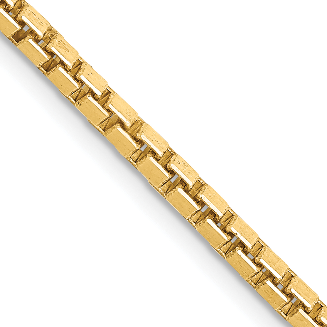 14K 18 inch 2.5mm Box with Lobster Clasp Chain (BOX250-18)