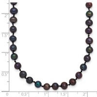 14K Yellow Gold 4-5mm Black Near-Round Freshwater Cultured Pearl Necklace, 16" view 5