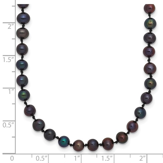 14k Black Near Round Freshwater Cultured Pearl Necklaces