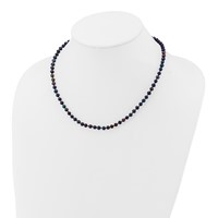 14K Yellow Gold 4-5mm Black Near-Round Freshwater Cultured Pearl Necklace, 16" view 3