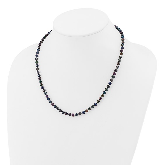 14k Black Near Round Freshwater Cultured Pearl Necklaces
