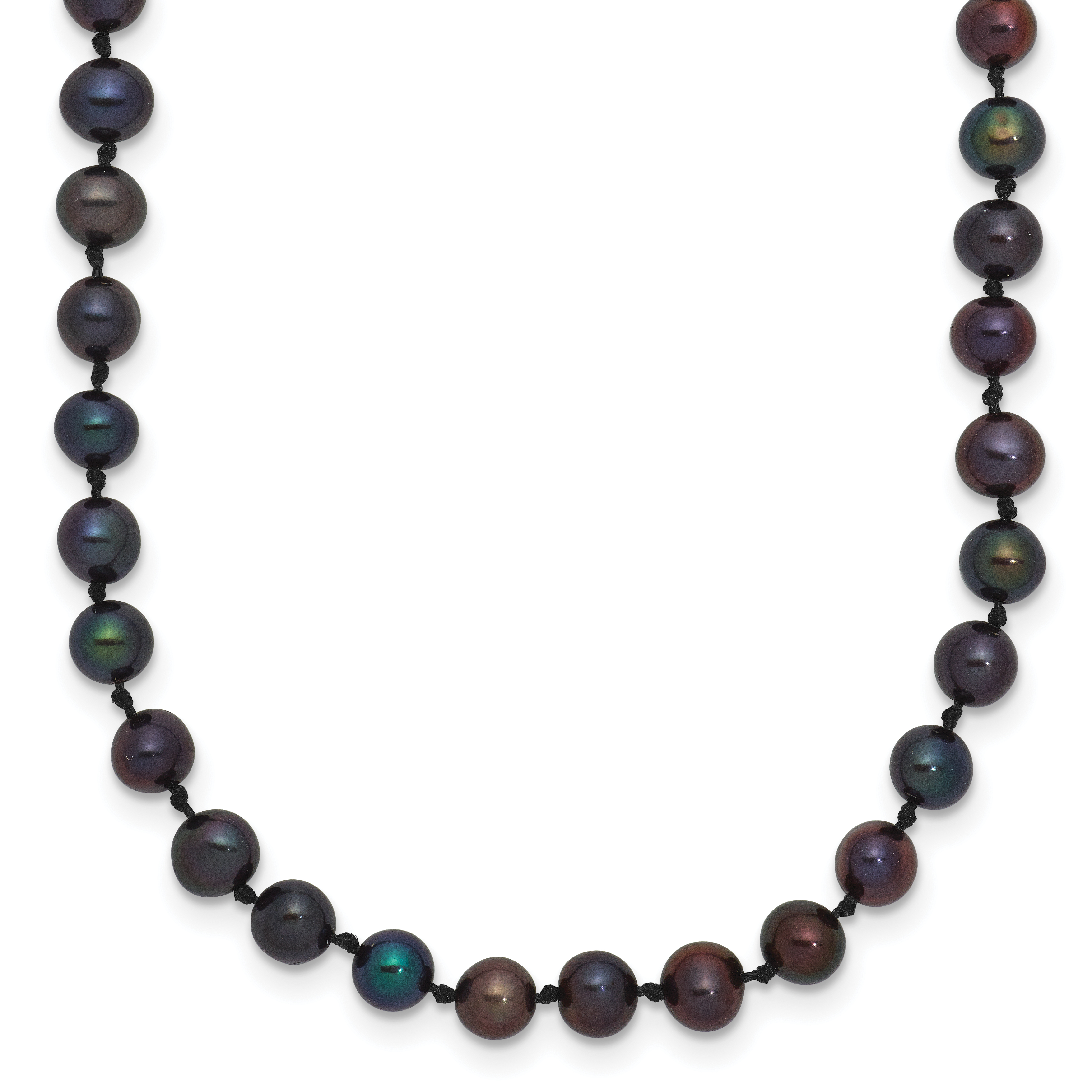 14k 4-5mm Black Near-Round Freshwater Cultured Pearl 18 inch Necklace (BPN040-18)
