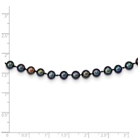 14K Yellow Gold 5-6mm Black Near-Round Freshwater Cultured Pearl Necklace, 16" view 5