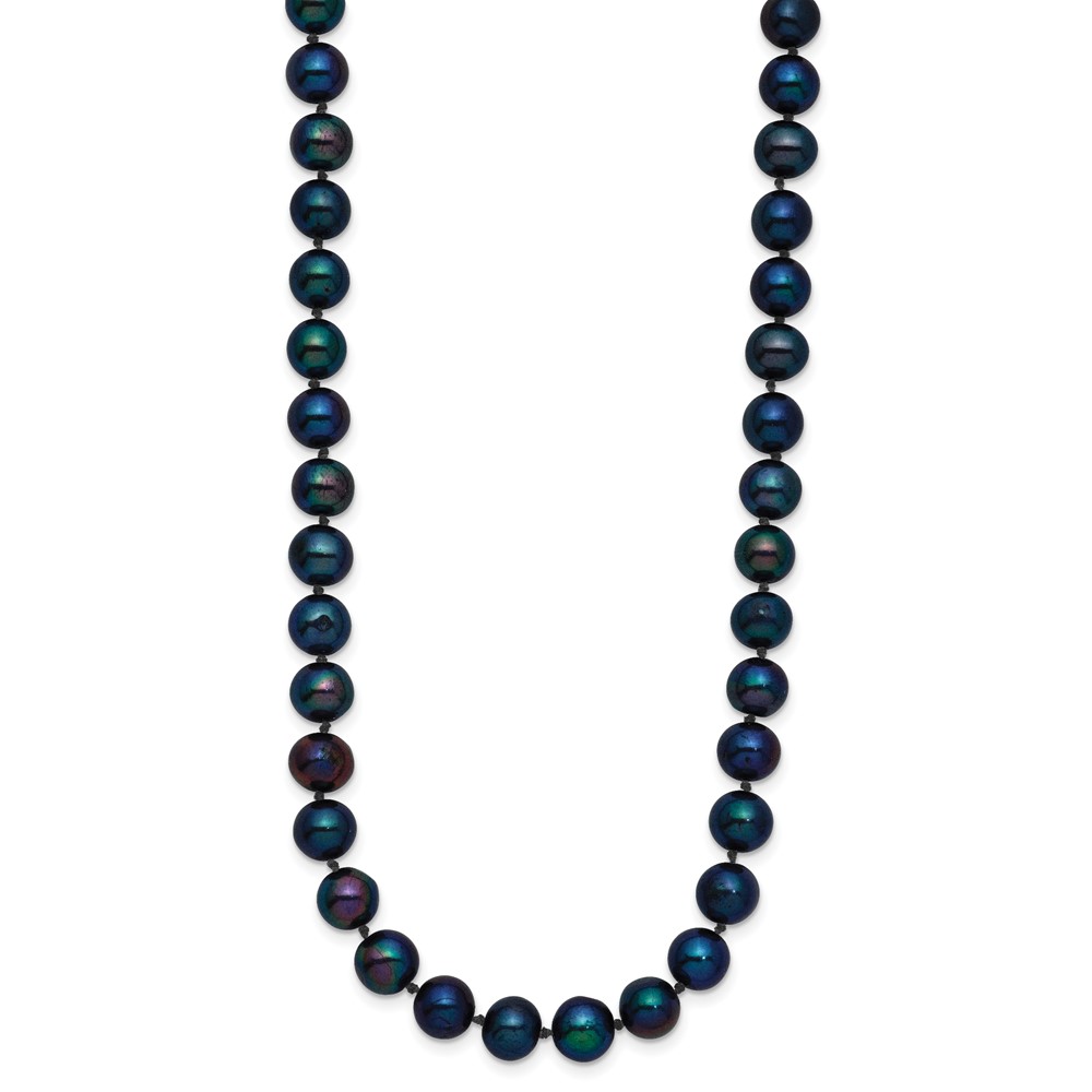 14k 6-7mm Black Near-Round Freshwater Cultured Pearl 18 inch Necklace (BPN060-18)