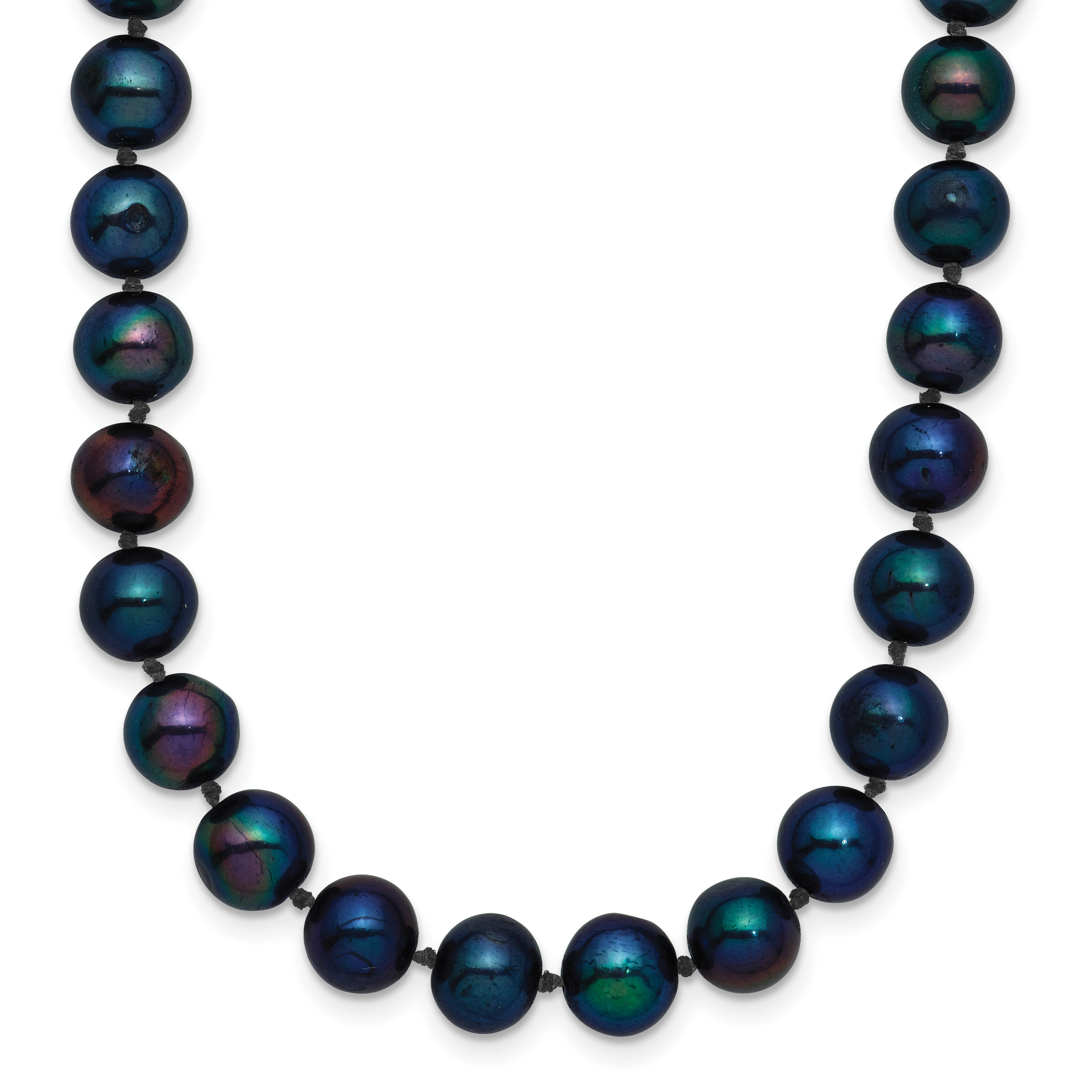 14k 6-7mm Black Near-Round Freshwater Cultured Pearl 18 inch Necklace (BPN060-18)