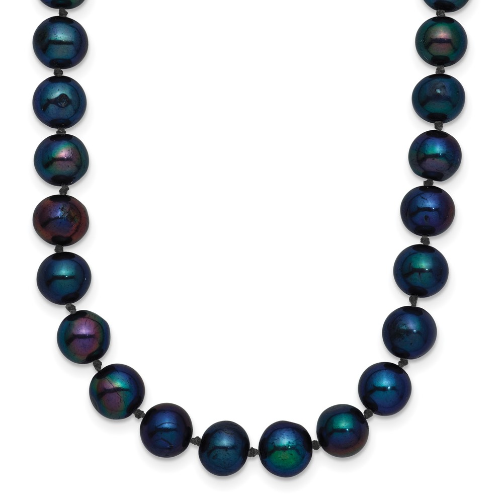14k 6-7mm Black Near-Round Freshwater Cultured Pearl 18 inch Necklace (BPN060-18)