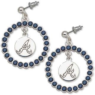 ATLANTA BRAVES SPIRIT CRYSTAL LOGO WREATH EARRINGS