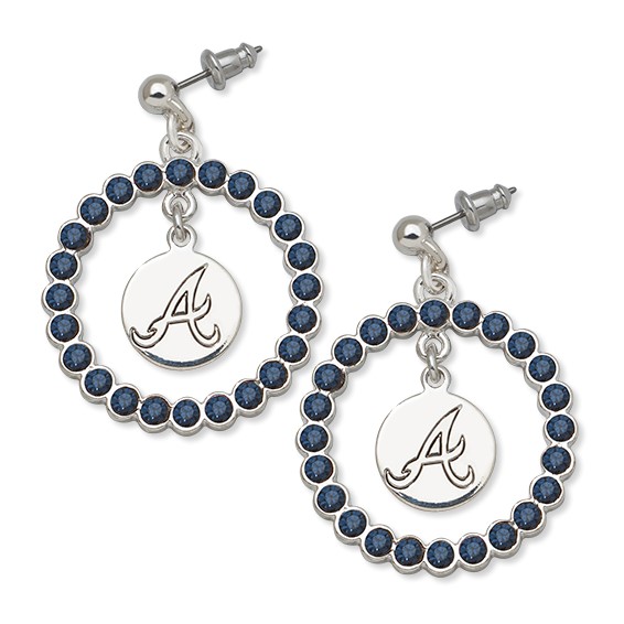 ATLANTA BRAVES SPIRIT CRYSTAL LOGO WREATH EARRINGS