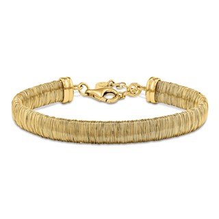 Sterling Silver wrapped wire bracelet 7.5" + 1" Extender-YELLOW