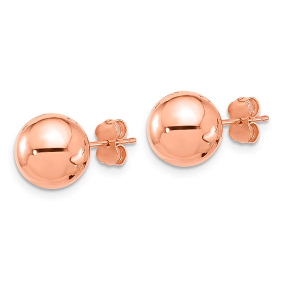 14k Rose Gold (10mm) Ball Stud Earrings
