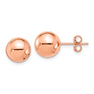 14k Rose Gold (10mm) Ball Stud Earrings
