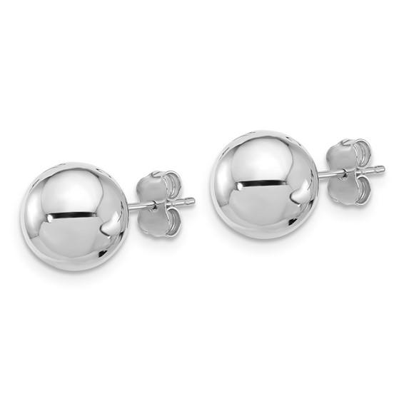 14k White Gold (10mm) Ball Stud Earrings