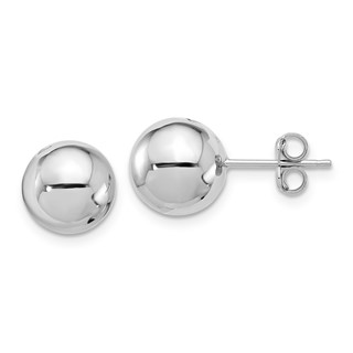 14k White Gold (10mm) Ball Stud Earrings