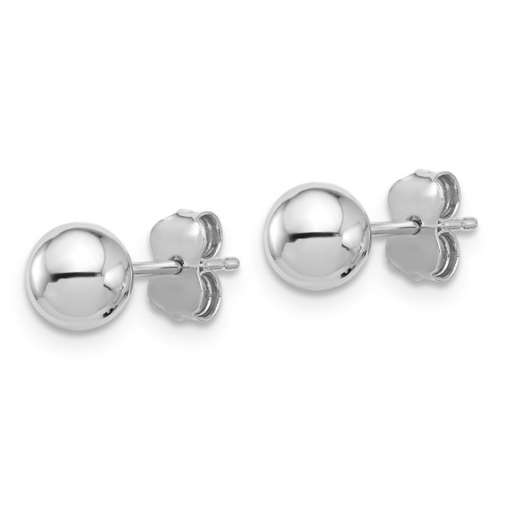 14k White Gold (6mm) Ball Stud Earrings