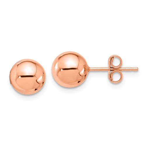 14k Rose Gold (8mm)Ball Stud Earrings