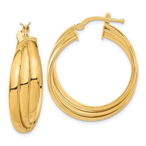 Bronze Polished Twisted Hoop Earrings