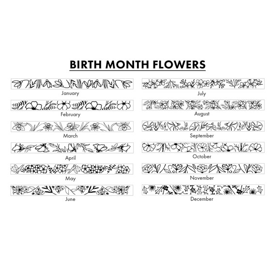 Sterling Silver/Rhodium-plated Name and Birth Flower Ring