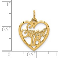 14K Yellow Gold Sweet Heart Charm, 16" view 4