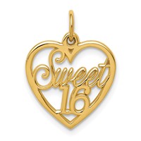 14K Yellow Gold Sweet Heart Charm, 16" view 1