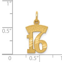 14K Yellow Gold Sweet 16 Charm view 4