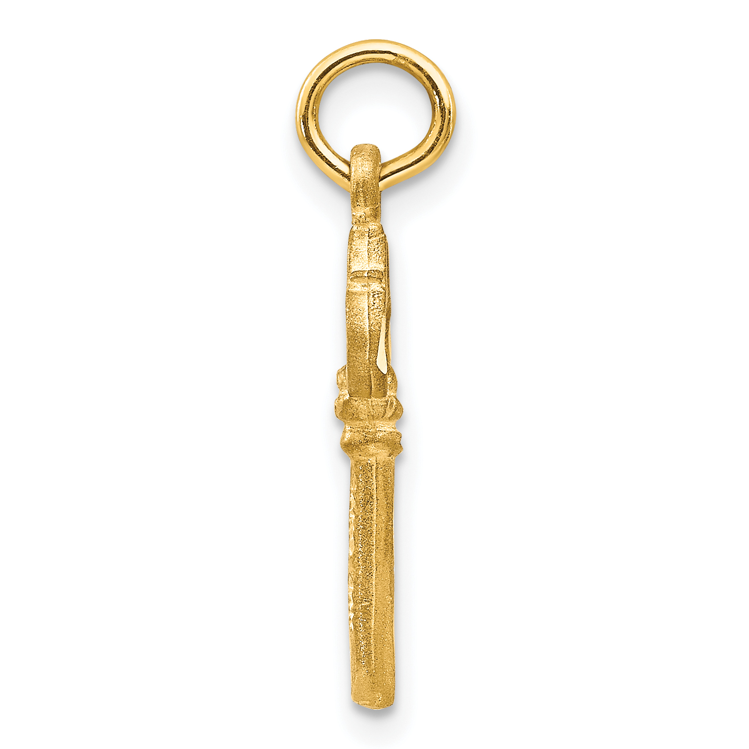 14K Polished Diamond-cut 3D Key Charm C1027 detailed image 2