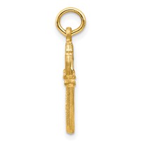14K Yellow Gold Polished Diamond-cut 3D Key Charm view 2