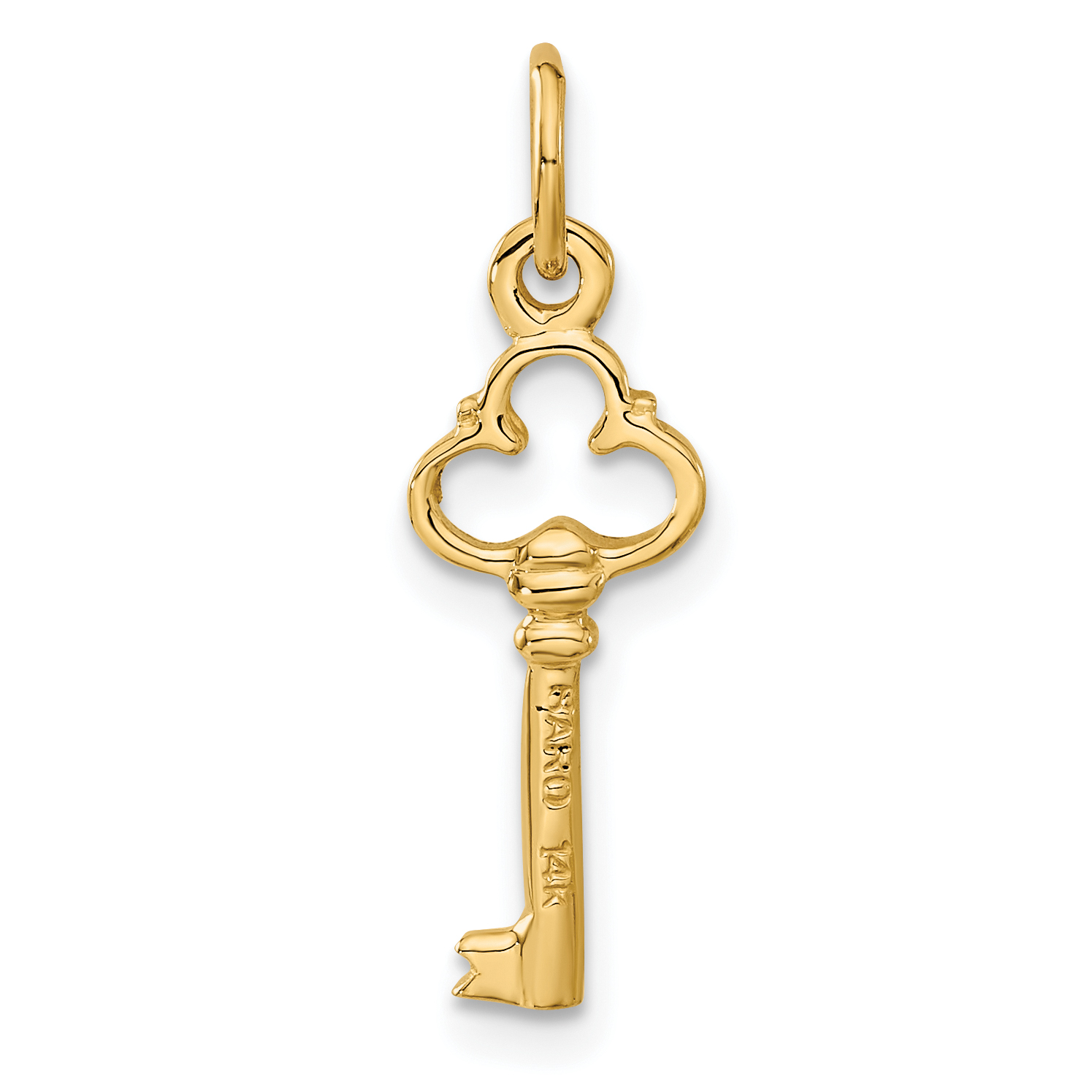 14K Polished Diamond-cut 3D Key Charm C1027 detailed image 3