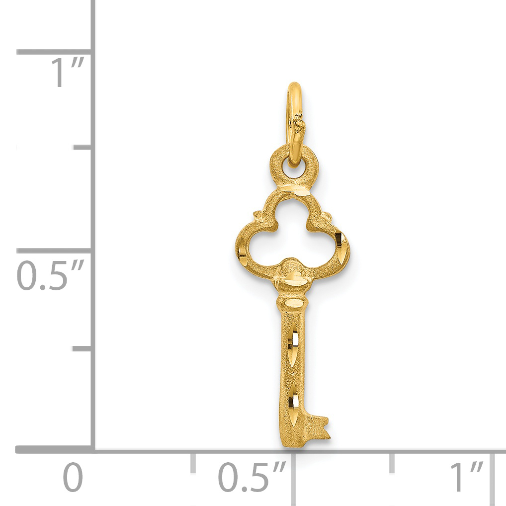 14K Polished Diamond-cut 3D Key Charm C1027 detailed image 4