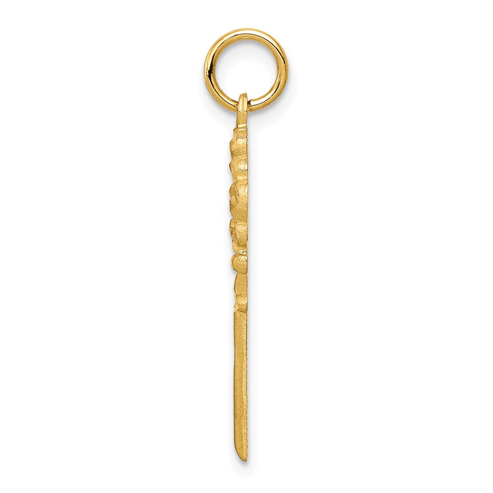 14K Polished Fancy Edge Key Charm (C1028)
