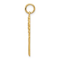 14K Yellow Gold Polished Fancy Edge Heart Key Charm view 2