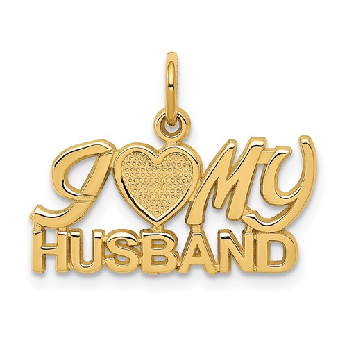 14K Yellow Gold I Heart MY Husband Charm