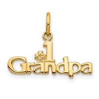 14K Yellow Gold #1 Grandpa Charm view 1