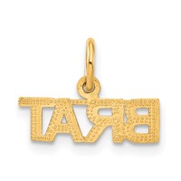 14K Yellow Gold Polished Brat Charm view 3
