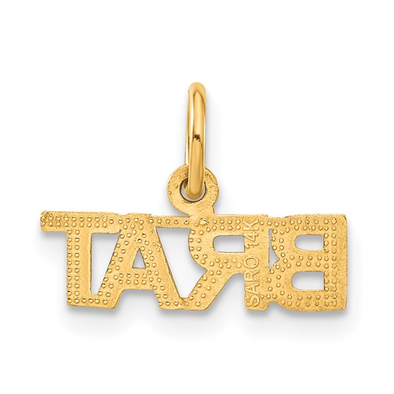 14K Polished BRAT Charm