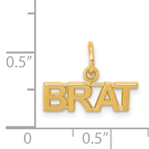 14K Polished BRAT Charm