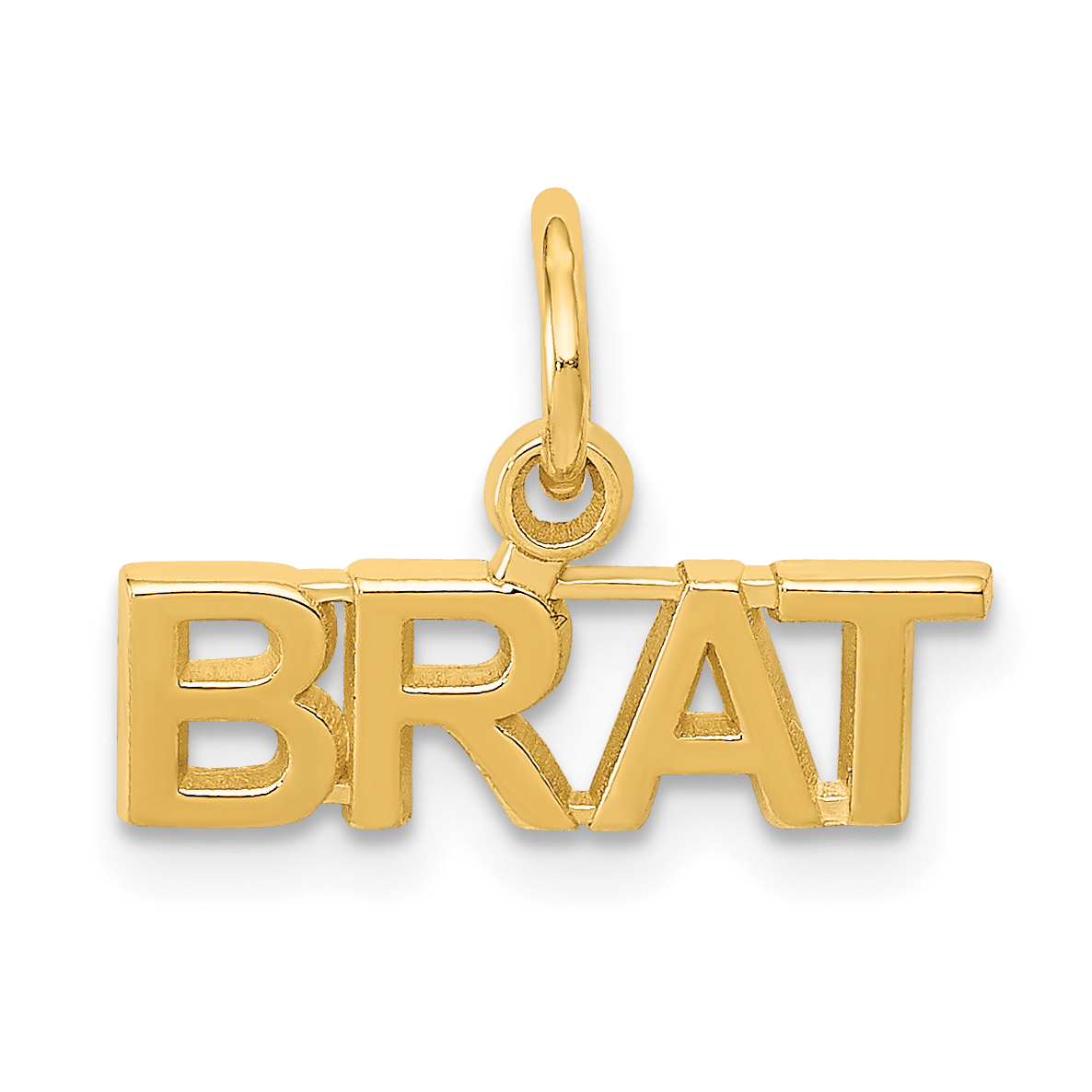 14K Polished BRAT Charm (C1061)