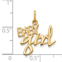 14K Yellow Gold Baby Girl Charm view 4
