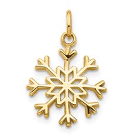 14K Yellow Gold Snowflake Charm view 1