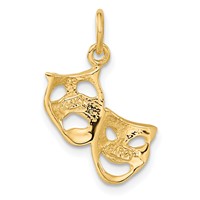 14K Yellow Gold Comedy Tragedy Charm view 3