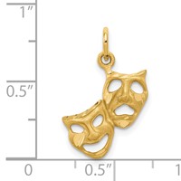 14K Yellow Gold Comedy Tragedy Charm view 4